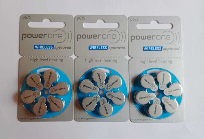 Power one p675 Hearing Aid Battery 3 strips p 675 Identification Tag(Silver)