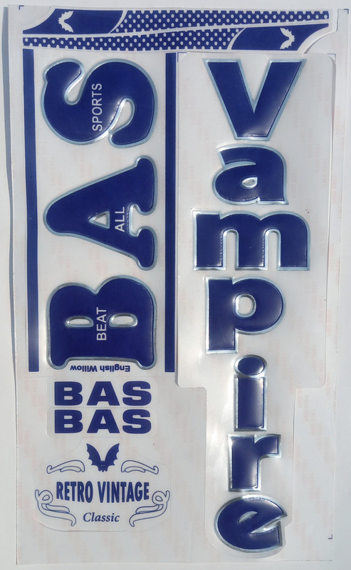 COTTONTAIL 3D Bas Vampire | Retro Vintage Classic Edition | Embossed Cricket Bat Sticker Bat Sticker(Blue)