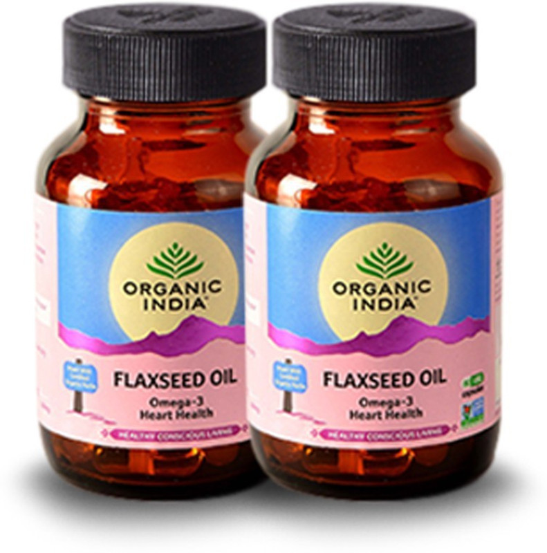 ORGANIC INDIA Flax Seed Oil 60 Capsules Bottle(60 Capsules)
