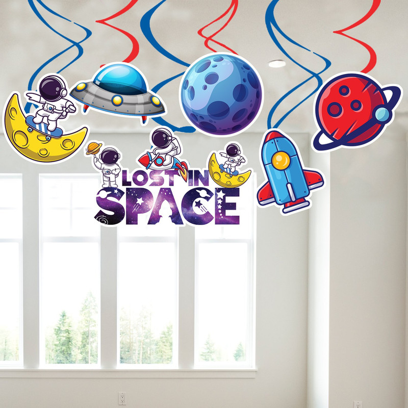 ZYOZI 6 pcs Space Hanging Swirl Decorations,Galaxy Party Supplies,Outer Space Birthday(Set of 6)