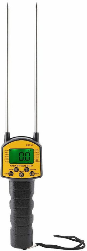 thermomate Digital Grain Moisture Meter for Corn, Wheat, Rice, Bean AR991 All-in-One Digital Moisture Measurer(300 mm)