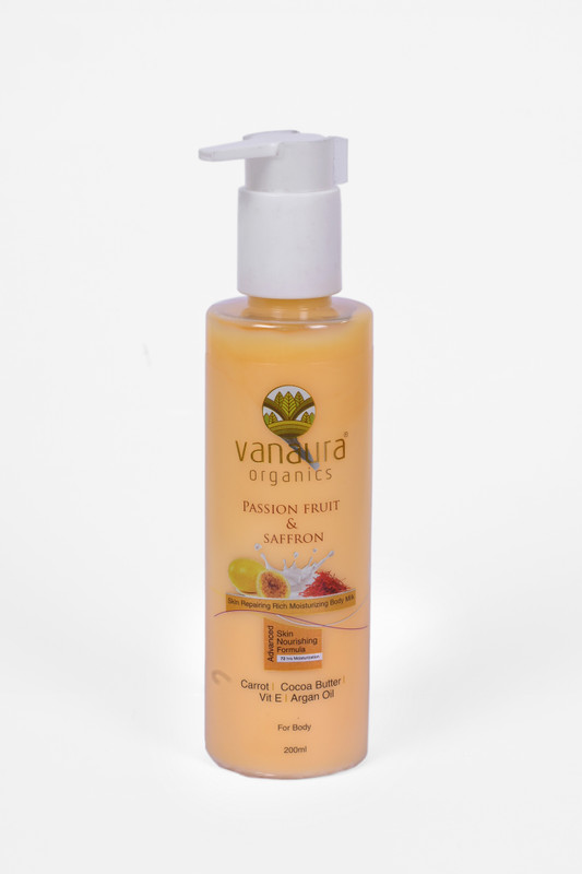 vanaura organics Passion fruit and Saffron Skin repairing rich moisturizing body milk(200 ml)