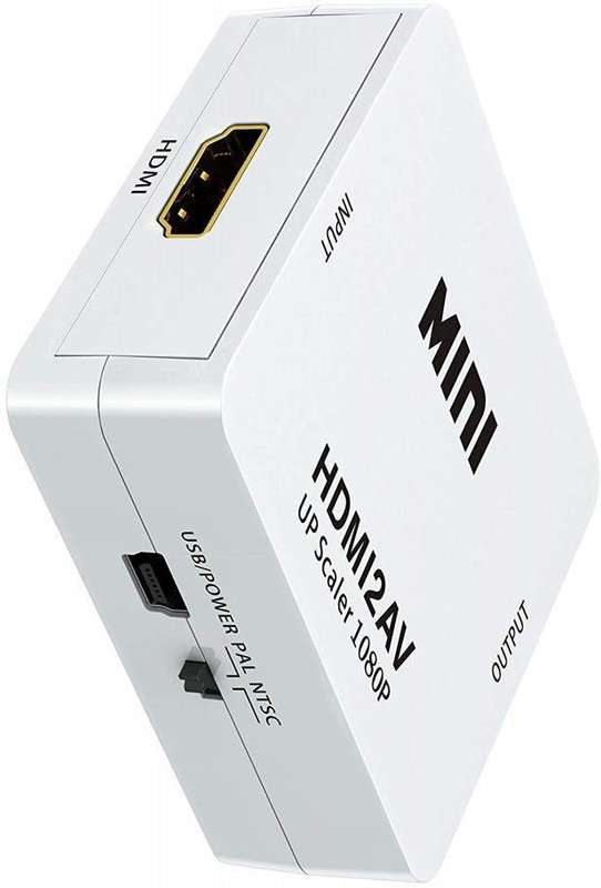 TERABYTE Mini HDMI TO AV Converter UP Scaler Full HD 720/1080p Video Converter Media Streaming Device(White)