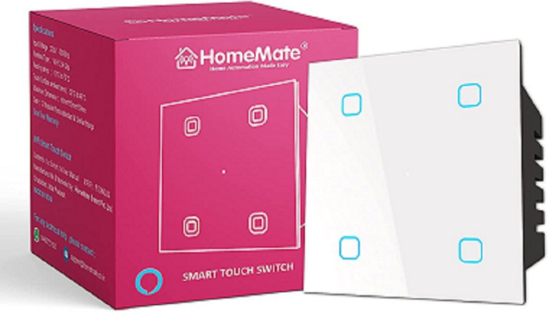 HomeMate Wi-Fi Smart Fan Regulator Touch Switch (White, Pack of 1) | No Hub Required Smart Switch (White)