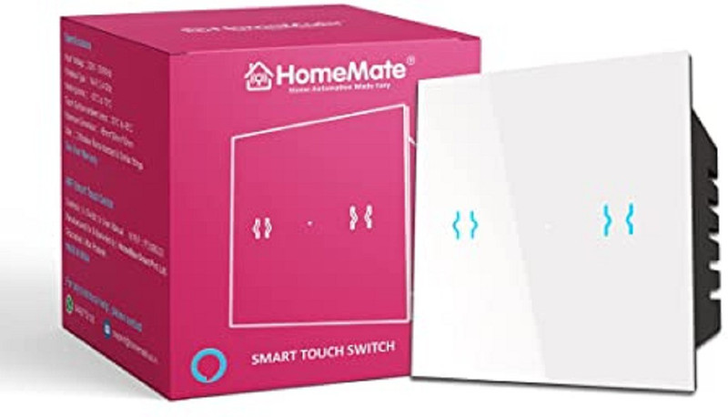 HomeMate Wi-Fi Smart Switch Touch Panel (Pack of 1) | Curtain/Blind/Tubular/Projector Smart Switch (White)