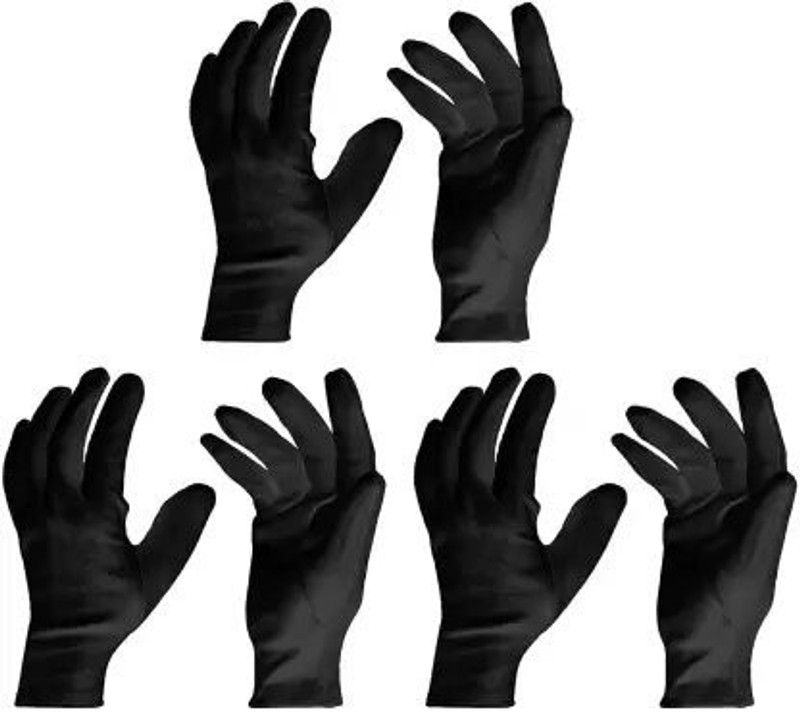 ASC Cotton Hand Gloves Pack of 3 Inner gloves Wicket Keeping Gloves(Black)
