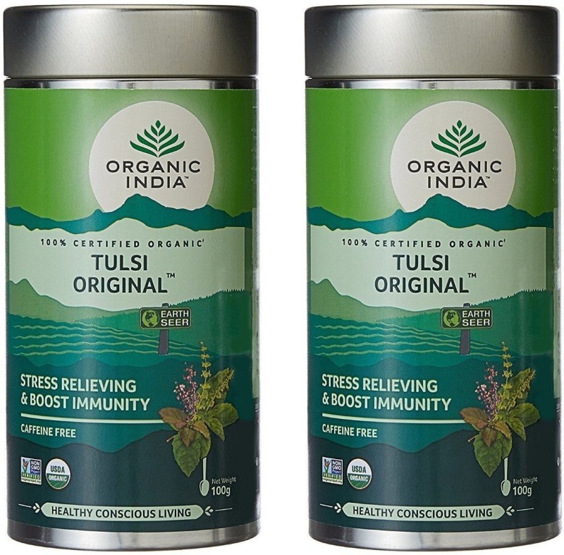 ORGANIC INDIA Tulsi Original Herbal Tea Drum Tulsi Herbal Tea Drum