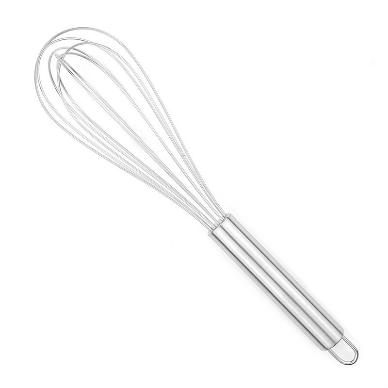 KitchenFest ® 10 Inch Stainless Steel Egg Whisk Manual Egg Beater for Cooking Blending Silicone Balloon Whisk