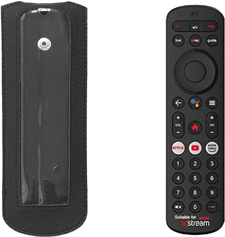 Gizmofreaks Flip Cover for Remote Control Compatible for Airtel Xstream DTH Set Top Box(Black, Artificial Leather, Pack of: 1)