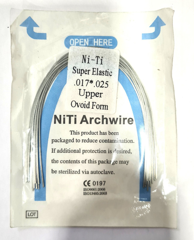 pyrax Dental Super Elastic NiTi Archwire Upper 017*.025 Dental Elevator