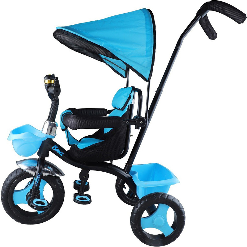 TOBY Quality Kids Tricycle with Canopy Sunroof Protection mother handle age 1.5 -7 Rideons & Wagons Non Battery Operated Ride On(Blue)