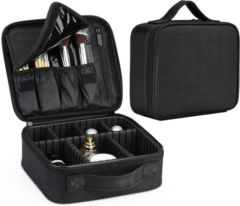 Alpyog Makeup Cosmetic Travel Toiletry Hand Bag Organizer with Adjustable Divider Cosmetic Bag