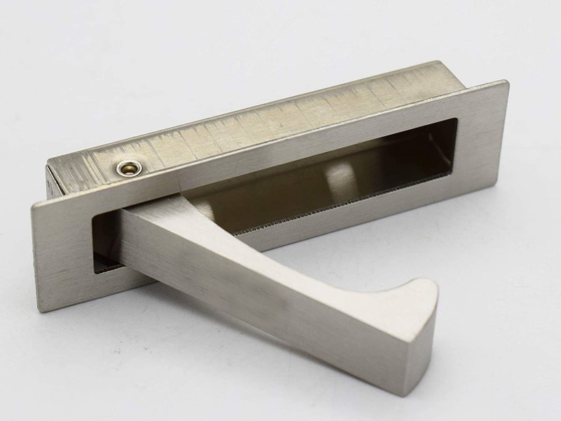 VicTac Premium Edge pull concealed fix handle for sliding door Matt Steel finish Zinc Door Handle(Silver)