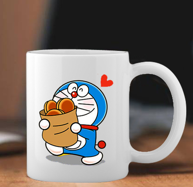 ZORI Cartoon With Cup -Printed Glossy, Good Quality Ceramic Coffee Mug(350 ml)