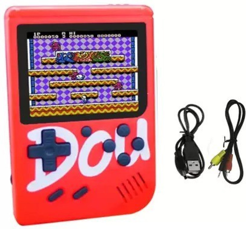 NKL Led Screen Retro Classic Console Video Game Colourful Portable Best For Kids 03 8 GB with Super Mario, DR Mario, Mario, Contra, Turtles, Tank, Bomber Man, Aladdin, Total 400 Games(Blue)