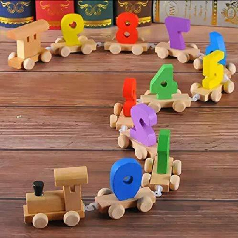DECORICA ENTERPRISES Wooden Number Train 1-10(Multicolor)