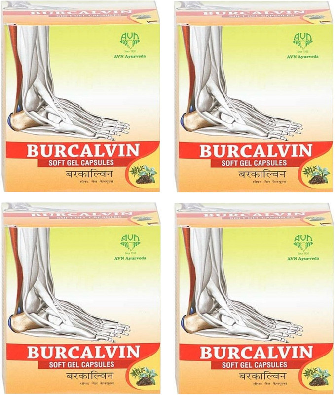 AVN Burcalvin Soft Gel Capsules - Helpful in Treating Calcaneal Spurs, Heel Pain(Pack of 4, 240 Capsules)