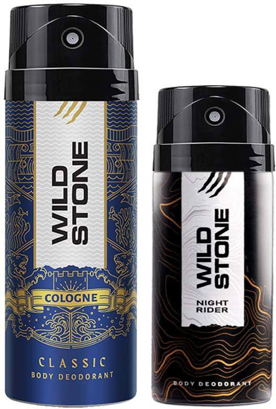 Wild Stone Classic Cologne Deo 225ml & Night Riders Deo 165ml, Deodorants for Men(2 Items in the set)