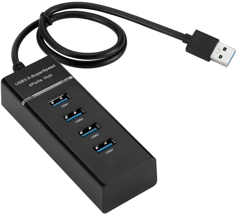 SDMINITEK 3.0 USB HUB 4 Port 3.0 USB HUB High-Speed Portable Mini-Hub 3.0 Super Speed for Pendrive, Mouse, Keyboards, Camera, Mobile, Tablet, PC, Laptop, TV Etc. USB Hub(Black)