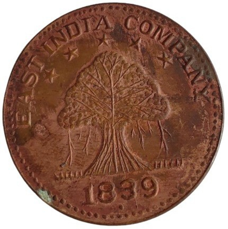 COINS WORLD 1839 EAST INDIA COMPANY BANIYAN TREE MAGNETIC FUNCTION POWER TOKEN RARE Medieval Coin Collection(1 Coins)