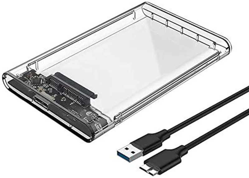Tobo inch SSD Sata 2.5 Hard Disk External Portable Case Cover USB 3 .0 2.5 inch USB TO Mini usb (HDD Enclosure Transparent) USB External Hard Drive(For (HDD Enclosure Transparent), Transparent)