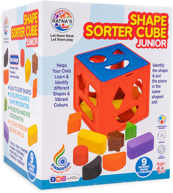 RATNA'S Jr Shape Sorter Cube for Kids(1486)(Multicolor)