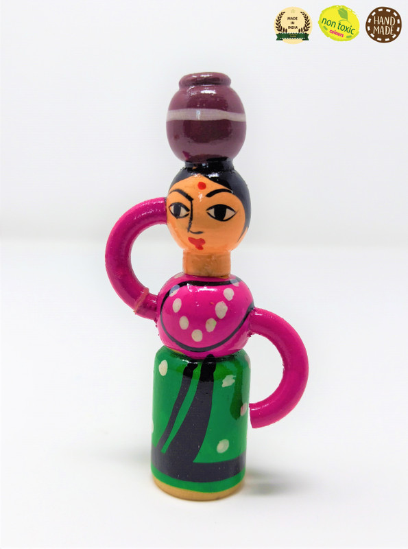A And A Kreative Wooden Story Telling Set- Village Girl ( Available in Assorted Colors )