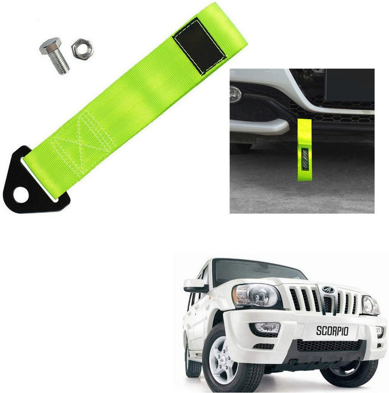 Qiisx TOW BELT & STRAP Front & Rear Light Green for Mahindra Scorpio 0.24 m Towing Cable(Nylon, 1000 kg Pull Capacity)