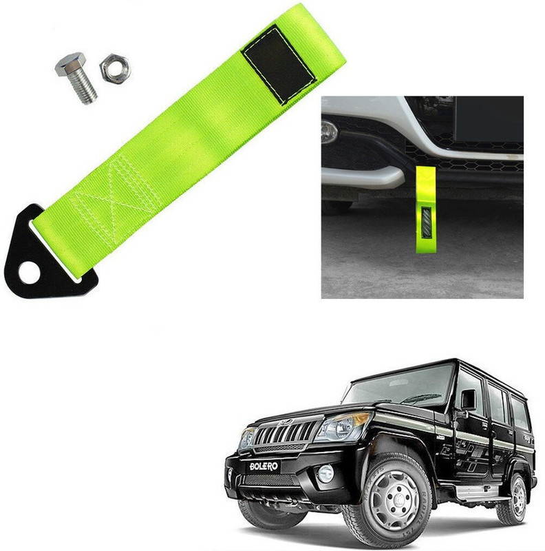 Qiisx TOW BELT & STRAP Front & Rear Light Green for Mahindra Bolero 0.24 m Towing Cable(Nylon, 1000 kg Pull Capacity)