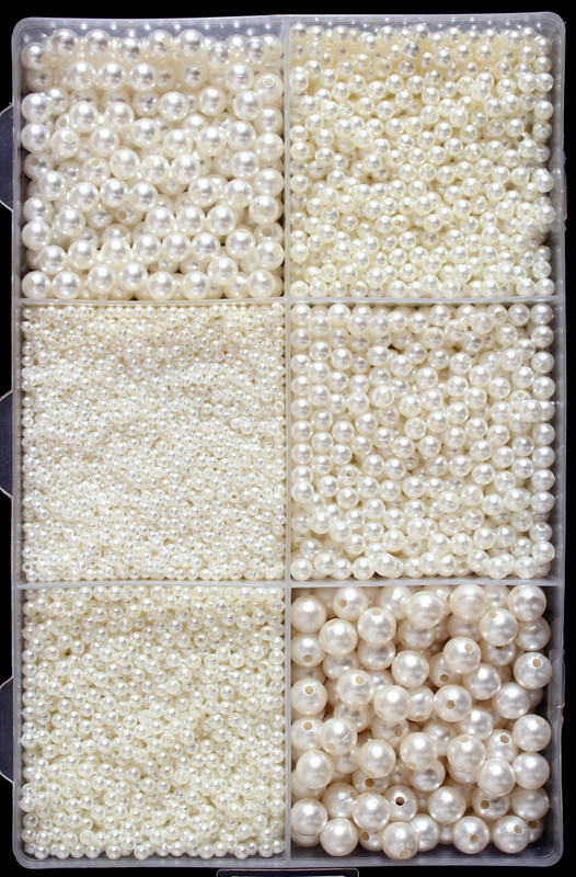 Atifa 6 Size Off-white Pearl beads for craft and jewellery making[pack of 3250 beads]