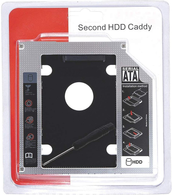 Mak World Optical Bay 2nd HDD Caddy Universal for 9.5mm CD/DVD Drive Slot for SSD and HDD 2.5 inch Caddy(For Laptop HDD SSD, Black)