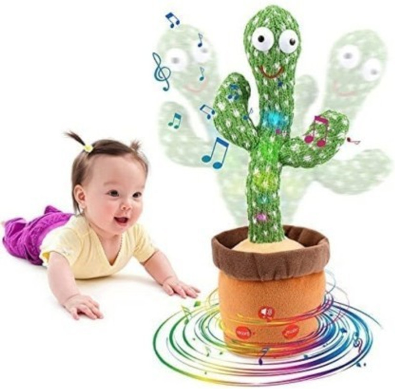 F A S T F R I E N D S 21 Musical Dancing Cactus Toy with Light Music and Recording for Kids (Pack of(Multicolor)