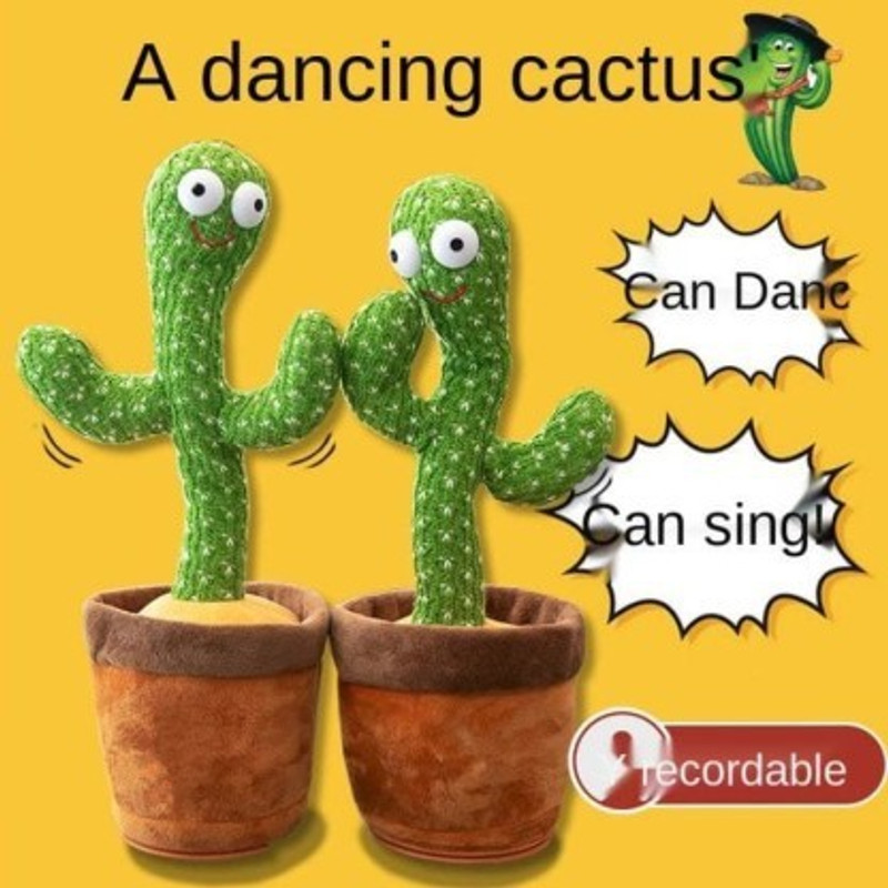 F A S T F R I E N D S toy kid Cactus Singing Dancing Toy For Kids With Light Talk And Repeat With Usb(Multicolor)