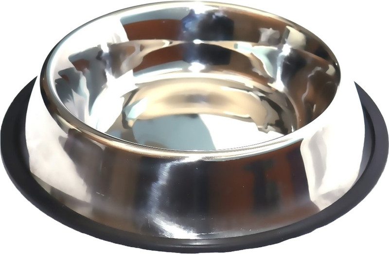 Emily Pets Feeding Bowls for Dog (Small) Steel Pet Bowl(300 Silver)