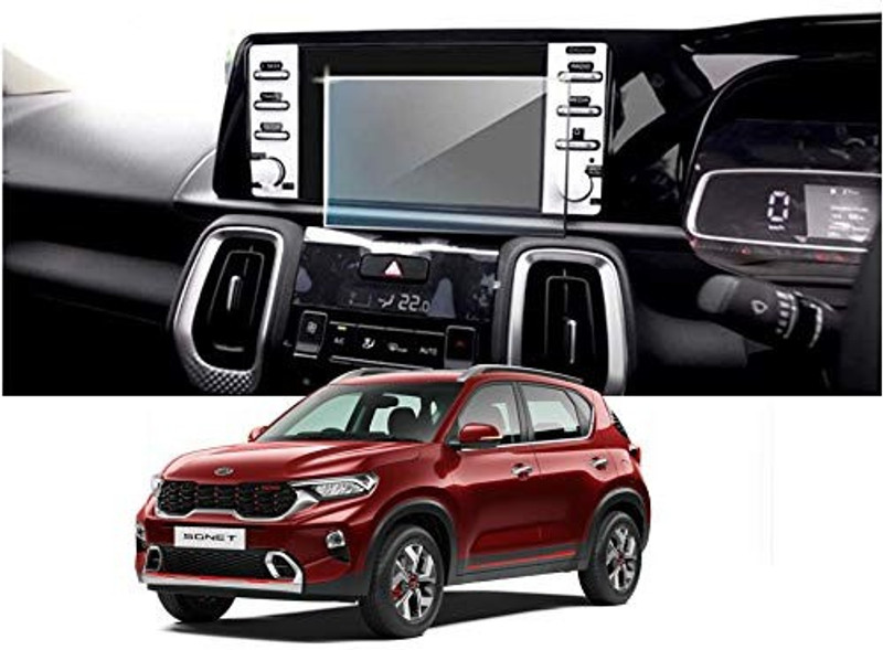 KACA Tempered Glass Guard for Kia Sonet HTK (8 inch) 2020-2021 (2021 - Running) Company Fitted GPS System (Count:1)(Pack of 1)