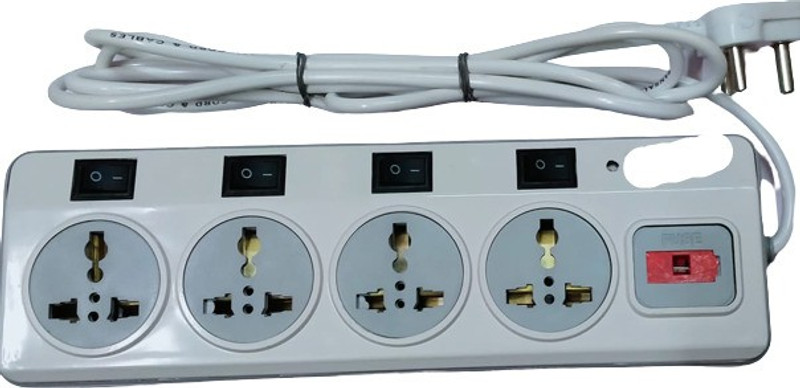 Akshita Ext-01186 4+4 Socket Extension Boards & Power Strip 1.5 YARD **White**(White)