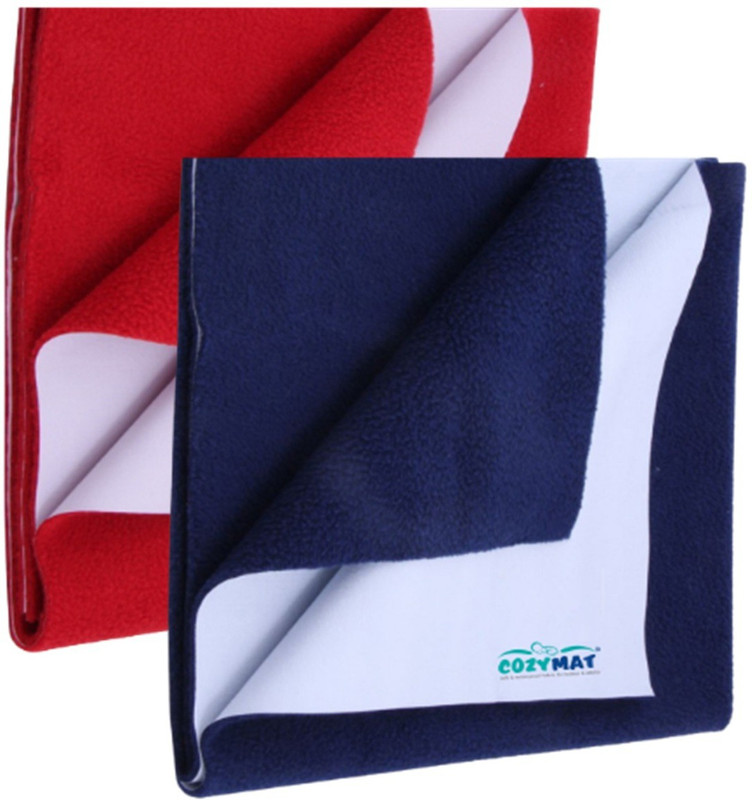 COZYMAT Dry Sheet Bed Protector for New born, Toilet Training Toddler Simple Simple(Fabric, Red, Blue)