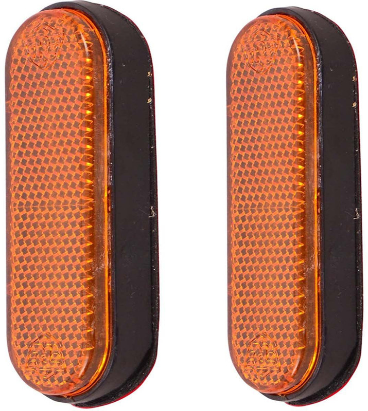 RoyalWolf Front Fork Reflector Orange Himalayan Meteor Classic Reborn Interceptor Bullet Car Reflector Light(Orange)