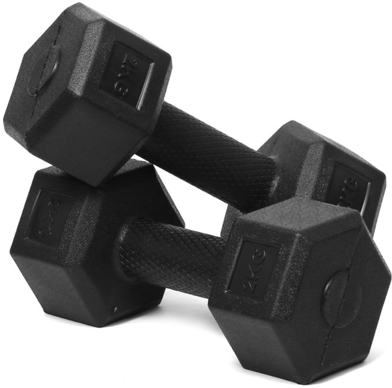 Adrenex 1kg Pair (2pcs,*1kg), PVC Fixed Weight Dumbbell(2 kg)