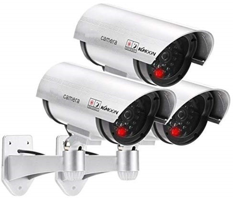 SOCHEP 3 Pack Outdoor Fake Security Camera, Bullet Dummy Security Camera Security Camera(3 Channel)