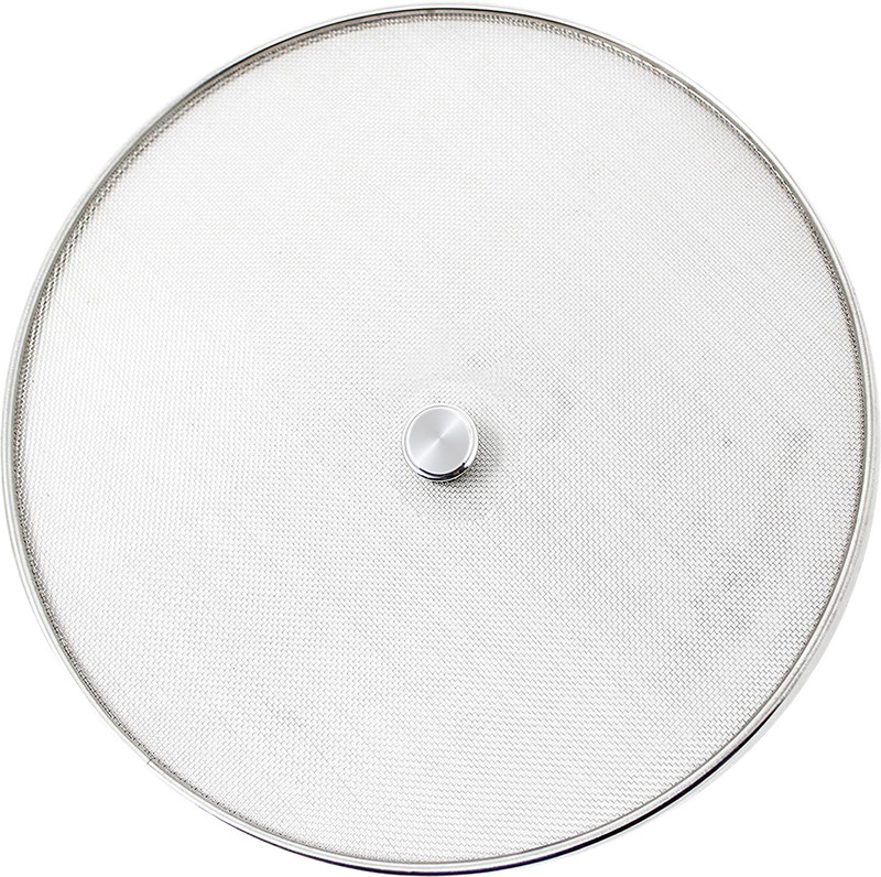 KUBER INDUSTRIES Multipurpose Stainless Steel Vessel Net Cover/Strainer, 8 Inch (Silver) 8 inch Lid, Pack of 1(Stainless Steel)