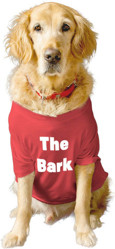 RUSE T-shirt for Dog("THE BARK AND THE BITE" Printed Tee Gift for Dogs(Poppy Red)XXS)