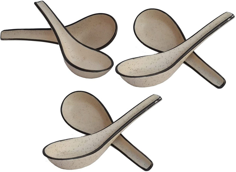 Crocera Ceramic Soup Spoon Set(Pack of 6)