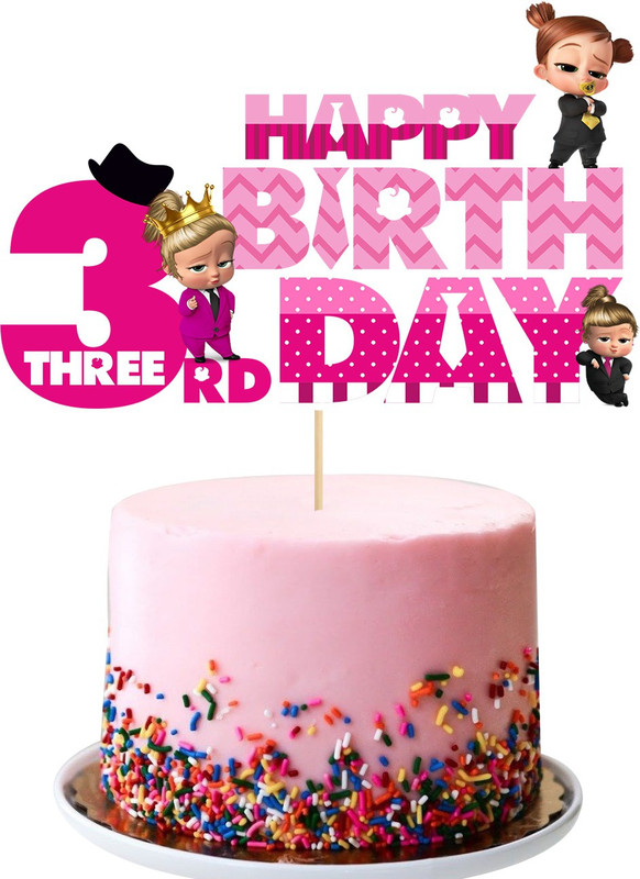 ZYOZI Cake Topper(blue, pink Pack of 1)