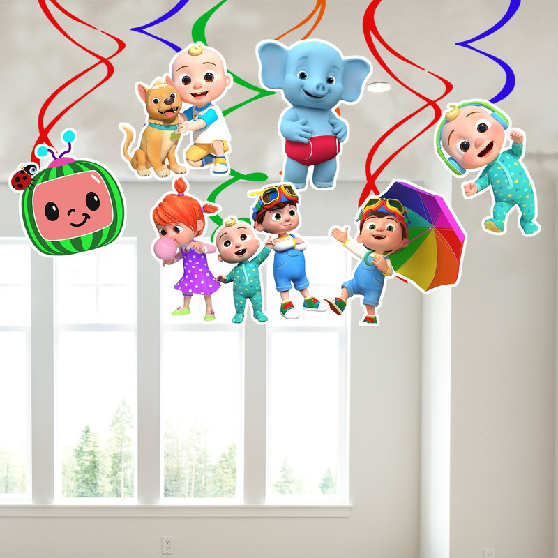 ZYOZI 6pcs Comelon Party Decoration Hanging Swirls for Birthday Party Decoratio(Set of 6)