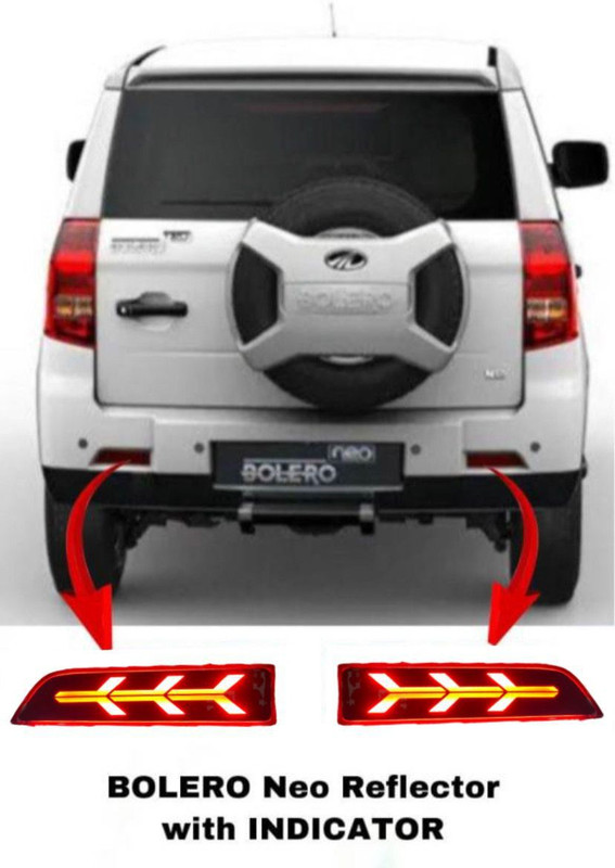 RohanEshop Mahindra Bolero Neo Matrix 4 wire Reflector with Running Indicator Type - A Car Reflector Light(Red)
