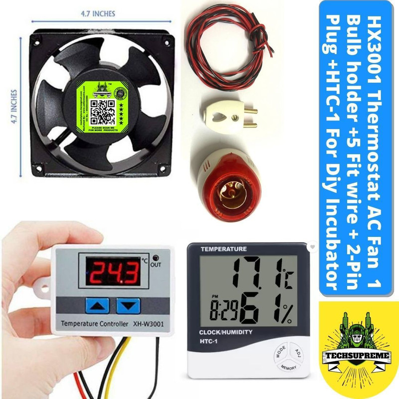 TechSupreme W3001 Temperature Controller for Incubator Combo Temperature Sensor and Controller Electronic Hobby Kit