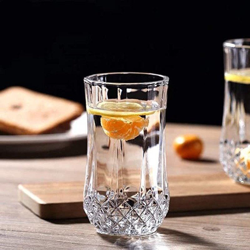 JIGSHTIAL (Pack of 6) Glassware Water/Juice Glass - 6 Pieces, Transparent, 300 ml Glass Set Whisky Glass(300 ml, Glass, Clear)