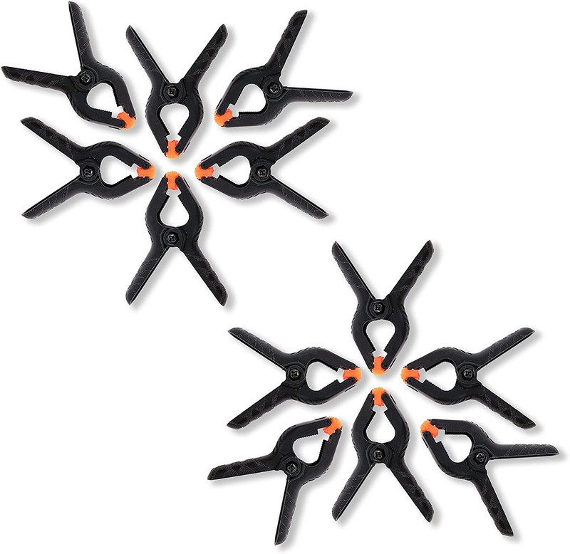 Hiffin ® 12 PCS Photography Backdrop Support Spring Clamp 4.3"/11cm for Background Black Reflector Umbrella(10 cm)