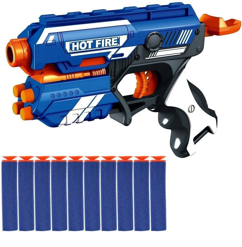 VINMOT Blaze Storm Manual Soft Bullet Gun Toy with 10 Safe Soft Foam Bullets(Multicolor)